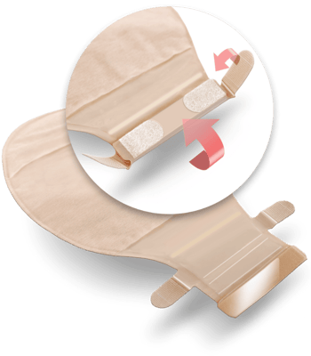 Application-medical-adhesive-tape-application-ostomy-bag-closure-system-hook-and-loop