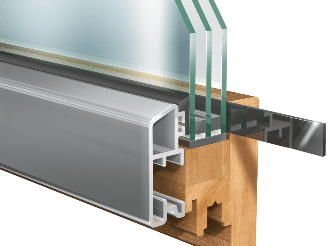 Window-profile-Static-Direct-Glazing-Alu-Aluminum-Wood